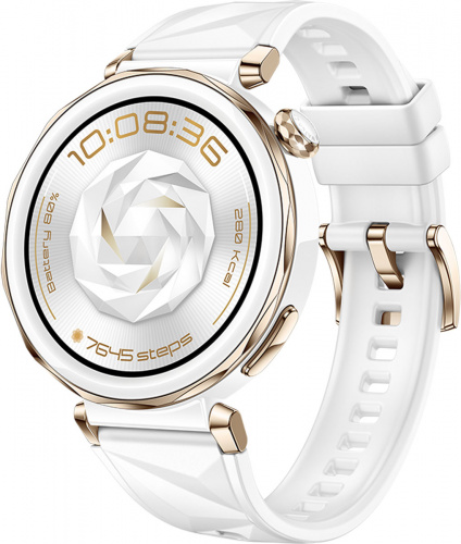 Смарт-часы HUAWEI WATCH GT 5 Pro White Ceramic Case, White Fluoroelastomer Strap(Jana-B29F) фото 3